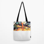 Live Quietly In a Corner Of Nature, Modern Bohemian Woman Jungle Forest Eclectic Painting Tote Bag Gallery Image 2
