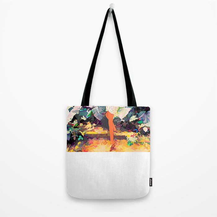 Live Quietly In a Corner Of Nature, Modern Bohemian Woman Jungle Forest Eclectic Painting Tote Bag Gallery Image 2