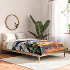Live Quietly In a Corner Of Nature, Modern Bohemian Woman Jungle Forest Eclectic Painting Comforter Gallery Image 2