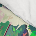 Live Quietly In a Corner Of Nature, Modern Bohemian Woman Jungle Forest Eclectic Painting Comforter Gallery Image 4