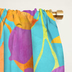 Exotic Fruit Garden Tropical Summer Foliage And Fruit Turquoise Window Curtain Gallery Image 2