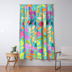 Exotic Fruit Garden Tropical Summer Foliage And Fruit Turquoise Window Curtain Gallery Image 5