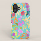 Exotic Fruit Garden Tropical Summer Foliage And Fruit Turquoise iPhone Case Gallery Image 1