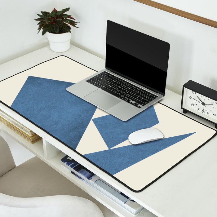 3 Forms Composition - Blue Desk Mat Gallery Image 2