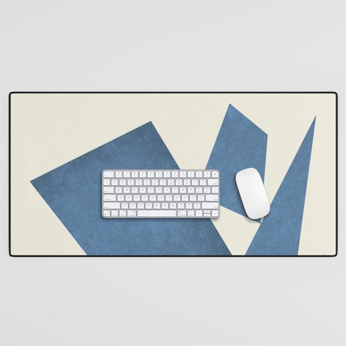 3 Forms Composition - Blue Desk Mat Gallery Image 1