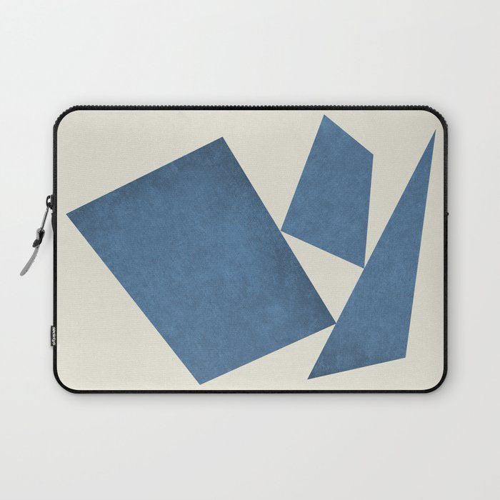 3 Forms Composition - Blue Laptop Sleeve Gallery Image 1