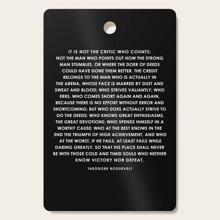 The Man in the Arena - Theodore Roosevelt Cutting Board Gallery Image 1