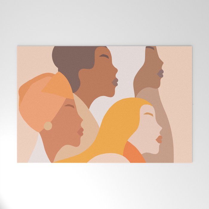 Girl Power - Strong womenâs Portrait 1. Neutral Welcome Mat Gallery Image 1
