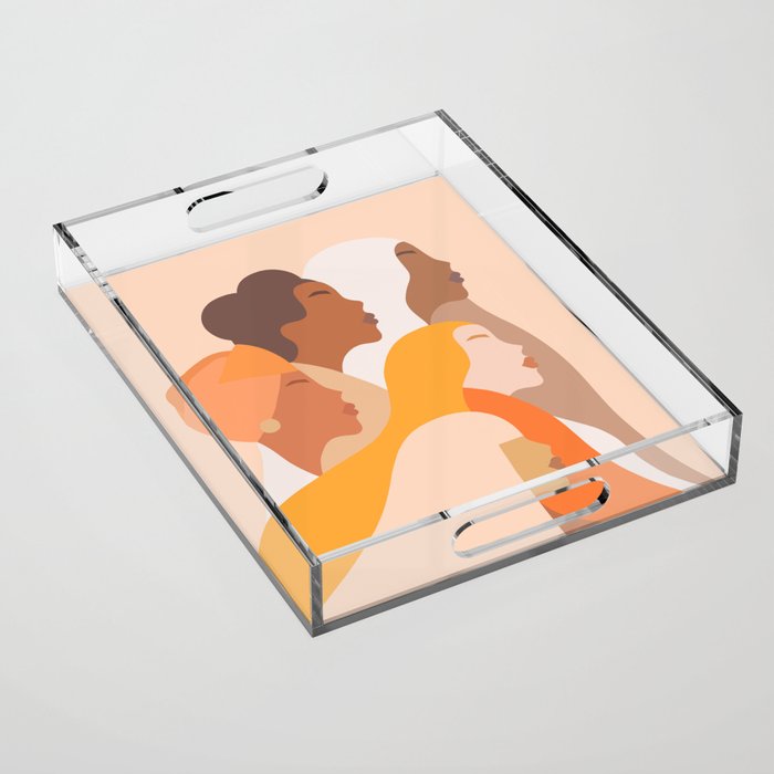 Girl Power - Strong womenâs Portrait 1. Neutral Acrylic Tray Gallery Image 1