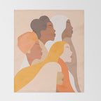 Girl Power - Strong womenâs Portrait 1. Neutral Throw Blanket Gallery Image 2
