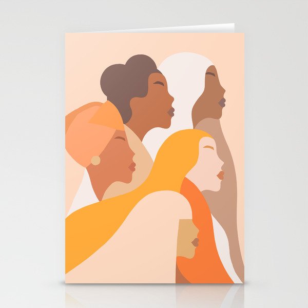 Girl Power - Strong womenâs Portrait 1. Neutral Stationery Card Gallery Image 1
