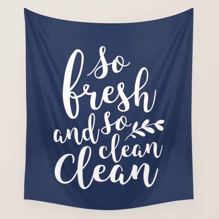 so fresh so clean clean (navy) Wall Tapestry Gallery Image 4