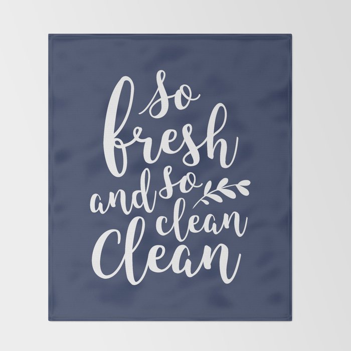 so fresh so clean clean (navy) Throw Blanket Gallery Image 2