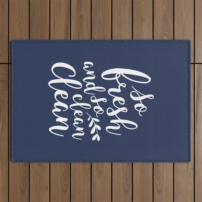 so fresh so clean clean (navy) Outdoor Rug Gallery Image 1