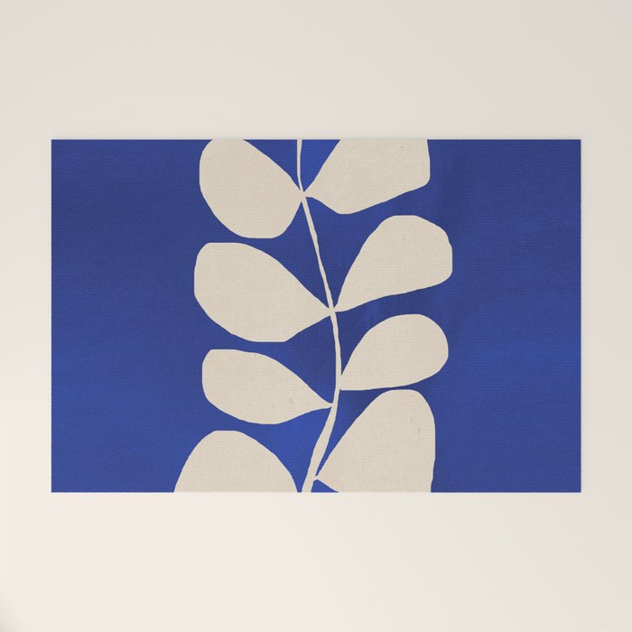 Abstract Minimal -Plant 3-2  Cobalt Blue Welcome Mat Gallery Image 1