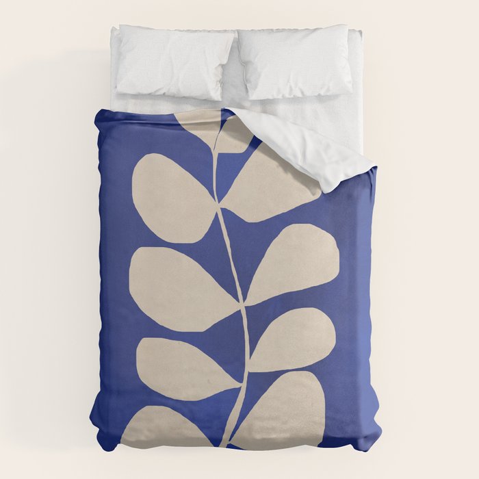 Abstract Minimal -Plant 3-2  Cobalt Blue Duvet Cover Gallery Image 6