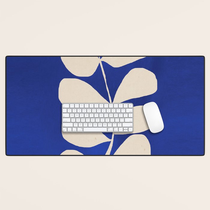 Abstract Minimal -Plant 3-2  Cobalt Blue Desk Mat Gallery Image 1