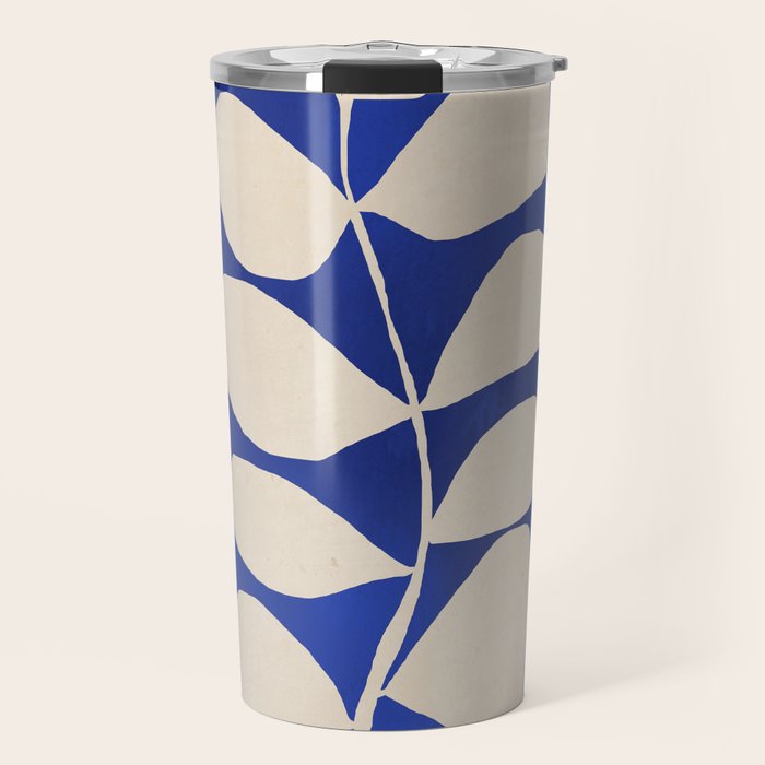Abstract Minimal -Plant 3-2  Cobalt Blue Travel Mug Gallery Image 1