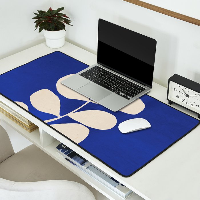 Abstract Minimal -Plant 3-2  Cobalt Blue Desk Mat Gallery Image 2