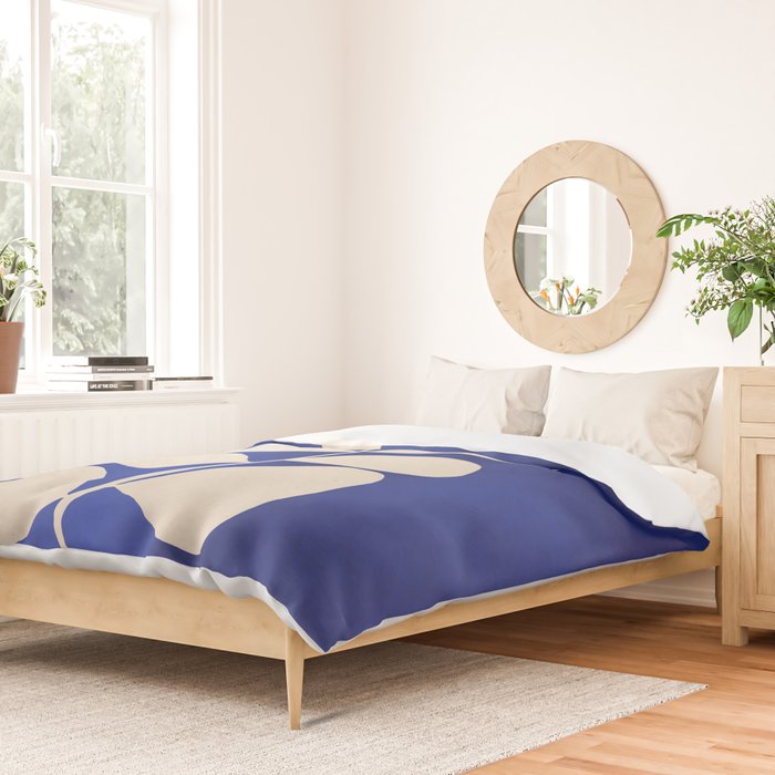 Abstract Minimal -Plant 3-2  Cobalt Blue Duvet Cover Gallery Image 2