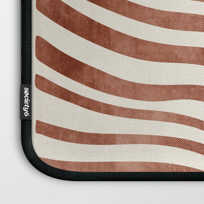 Dark Terracotta Abstract Leaf Artwork Laptop Sleeve Gallery Image 3