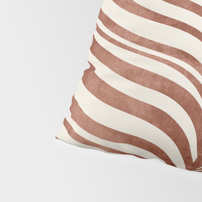 Dark Terracotta Abstract Leaf Artwork Pillow Sham Gallery Image 4