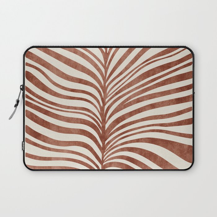 Dark Terracotta Abstract Leaf Artwork Laptop Sleeve Gallery Image 1