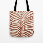 Dark Terracotta Abstract Leaf Artwork Tote Bag Gallery Image 1