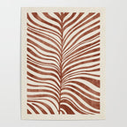 Dark Terracotta Abstract Leaf Artwork Poster Gallery Image 4