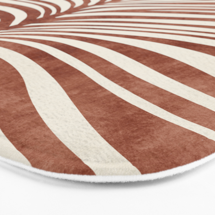Dark Terracotta Abstract Leaf Artwork Bath Mat Gallery Image 3
