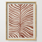 Dark Terracotta Abstract Leaf Artwork Serving Tray Gallery Image 1