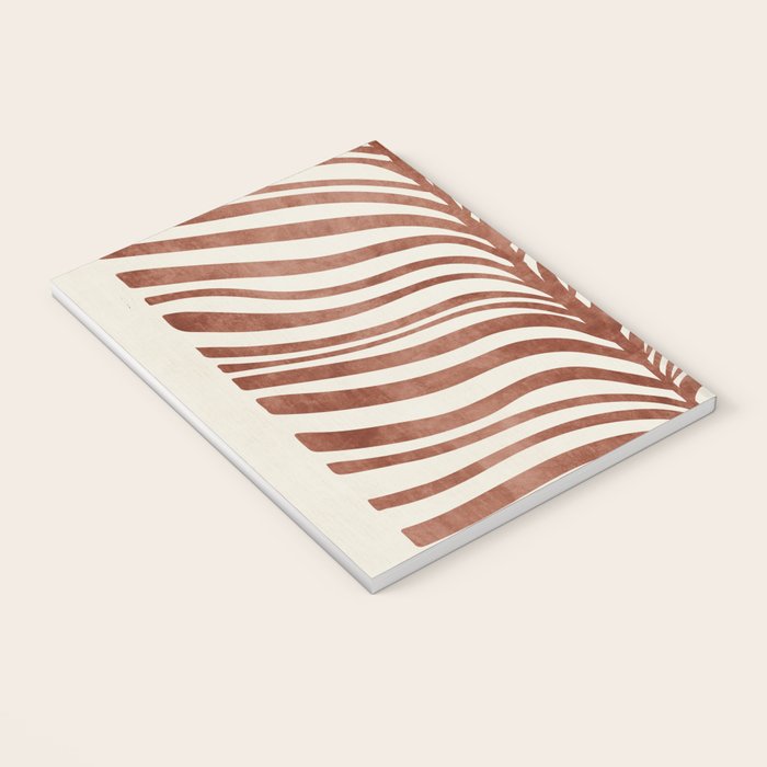 Dark Terracotta Abstract Leaf Artwork Notebook Gallery Image 3