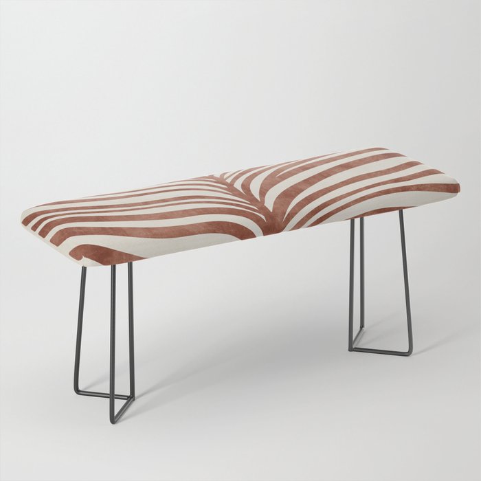 Dark Terracotta Abstract Leaf Artwork Bench Gallery Image 1