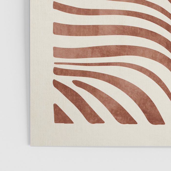 Dark Terracotta Abstract Leaf Artwork Poster Gallery Image 3