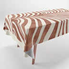 Dark Terracotta Abstract Leaf Artwork Tablecloth Gallery Image 1