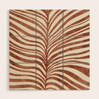 Dark Terracotta Abstract Leaf Artwork Wood Wall Art Gallery Image 1