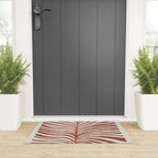 Dark Terracotta Abstract Leaf Artwork Welcome Mat Gallery Image 3