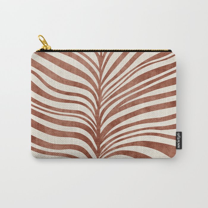Dark Terracotta Abstract Leaf Artwork Carry All Pouch Gallery Image 1
