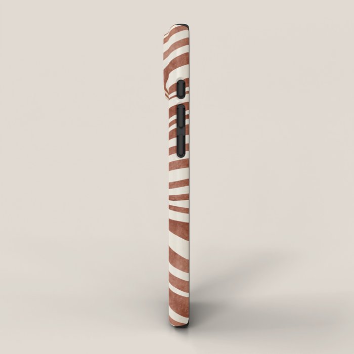 Dark Terracotta Abstract Leaf Artwork iPhone Case Gallery Image 2
