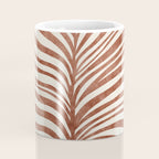 Dark Terracotta Abstract Leaf Artwork Coffee Mug Gallery Image 4