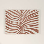 Dark Terracotta Abstract Leaf Artwork Welcome Mat Gallery Image 1