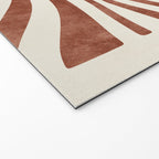 Dark Terracotta Abstract Leaf Artwork Welcome Mat Gallery Image 2