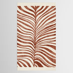 Dark Terracotta Abstract Leaf Artwork Tablecloth Gallery Image 2