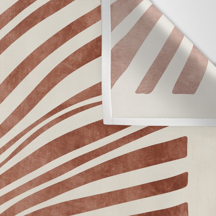Dark Terracotta Abstract Leaf Artwork Wall Tapestry Gallery Image 3