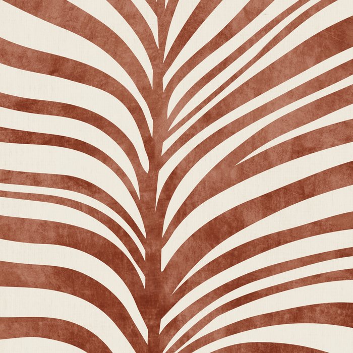Dark Terracotta Abstract Leaf Artwork Coffee Mug Gallery Image 2