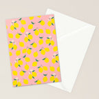 Vintage lemon fruit branch cartoon pattern Stationery Card Gallery Image 2