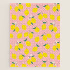Vintage lemon fruit branch cartoon pattern Jigsaw Puzzle Gallery Image 1