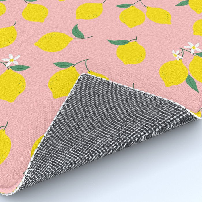 Vintage lemon fruit branch cartoon pattern Rug Gallery Image 4