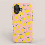 Vintage lemon fruit branch cartoon pattern iPhone Case Gallery Image 1