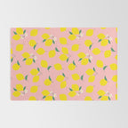 Vintage lemon fruit branch cartoon pattern Rug Gallery Image 2